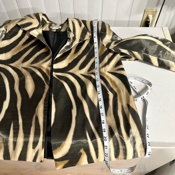 Grace Chuang New York, Animal, Print Blazer, Size Large, cream/brown - Picture 7 of 11